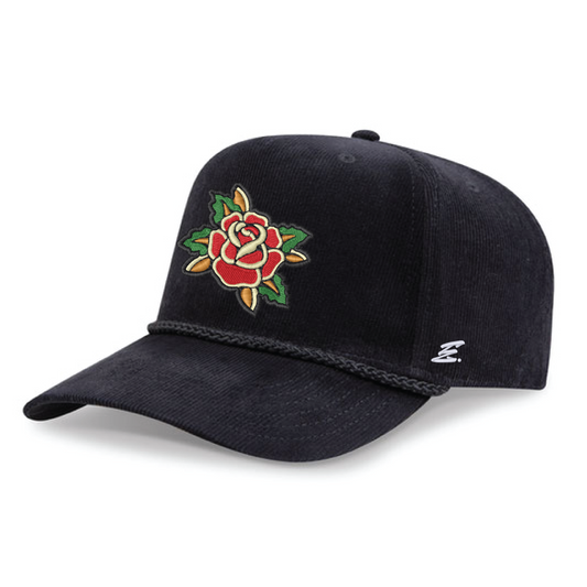 Traditional Rose Rope Corduroy (Black)